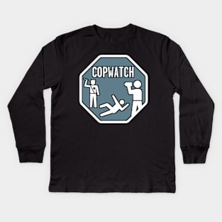 Cop watch blue Kids Long Sleeve T-Shirt